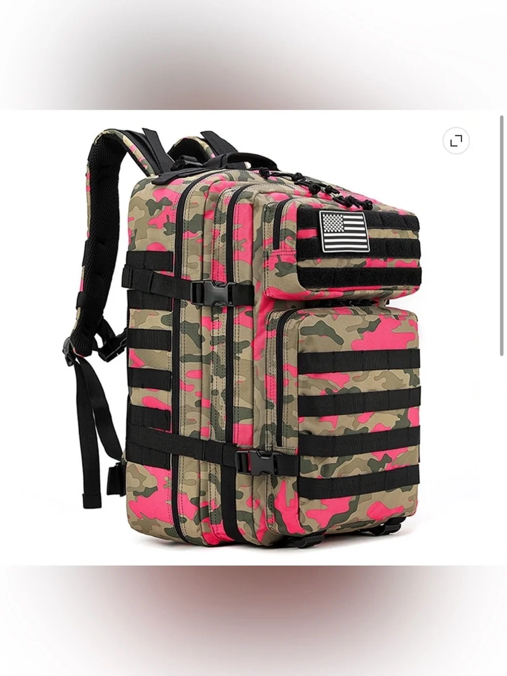 Tactical Camo Pink & Green Backpack - Men's Durable Daypack